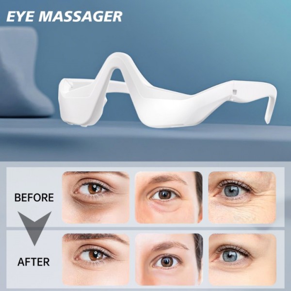 Under-Eye Red Light Therapy Device,Red Light Therapy Glasses Microcurrent Eye Massager Red Light Eye Mask for Eye Bags Dark Circles Puffiness Wrinkles Fine Lines