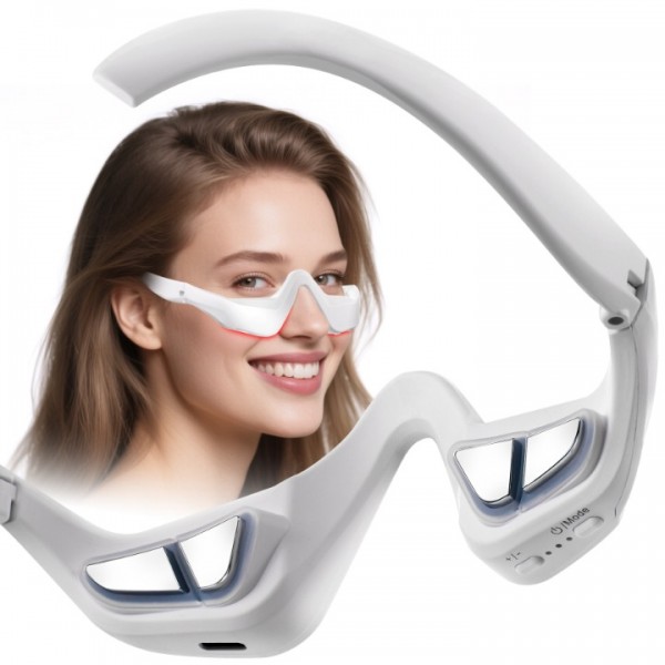 Under-Eye Red Light Therapy Device,Red Light Therapy Glasses Microcurrent Eye Massager Red Light Eye Mask for Eye Bags Dark Circles Puffiness Wrinkles Fine Lines